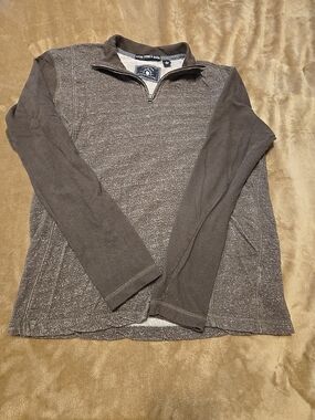 Men's Quarter-Zip Sweater in Brown Large